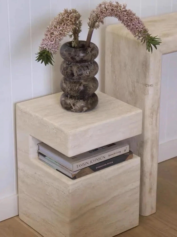 Table d'appoint en travertin Magnifis - Modernista Maroc