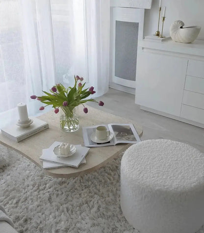 Table basse carré plateau forme organique Helios - Modernista Maroc