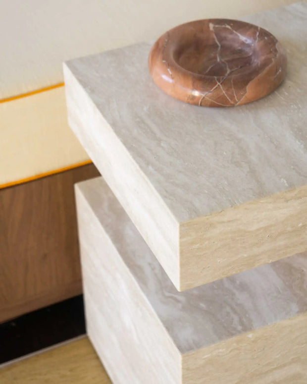 Table d'appoint en travertin Magnifis - Modernista Maroc