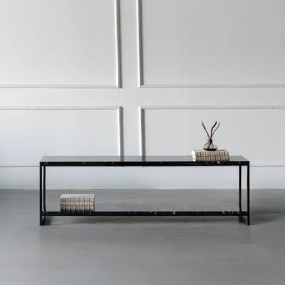 Meuble TV Atlas en marbre noir