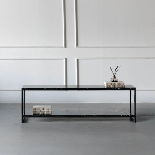 Meuble TV Atlas en marbre noir