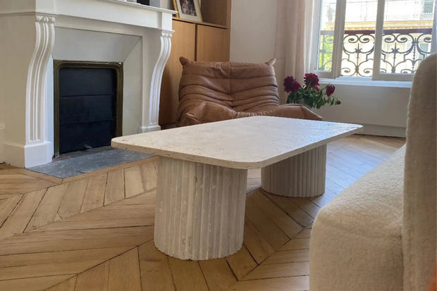 Table basse en travertin Olympia - Modernista Maroc