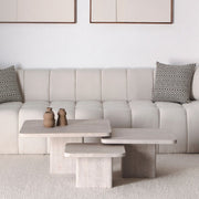 Trio Tables Basses Solara en Travertin