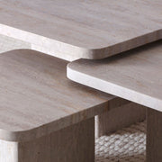Trio Tables Basses Solara en Travertin