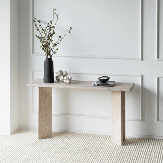 Console d'entrée en Travertin Alexandrie